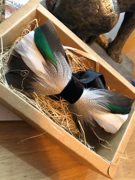 Handmade Natural Teal Duck Green Feather Bow Tie Style E - Etsy