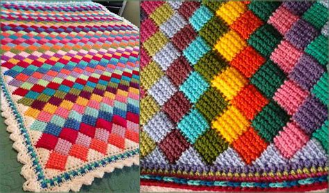 This beautiful Babyghan, made by Valarie Rog, is based on the 'Tunisian Crochet Entrelac Throw ...