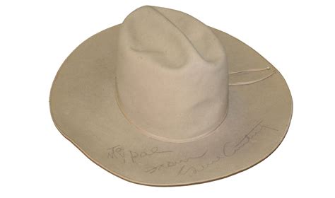 COWBOY HAT MADE FOR AND SIGNED BY GENE AUTRY, AS WELL AS HIS COWBOY SHIRT WITH PHOTO OF THE ...