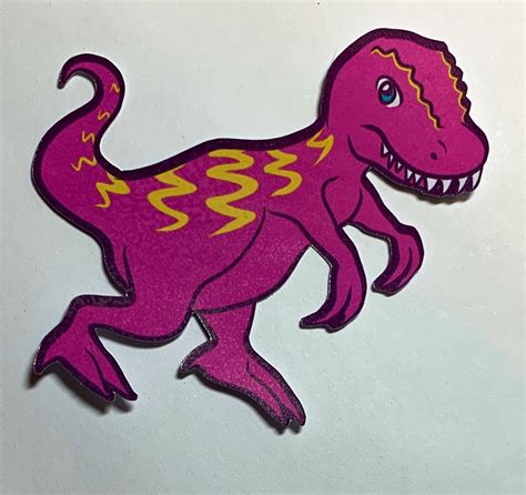 Pink T-rex Dinosaur Sticker | Etsy