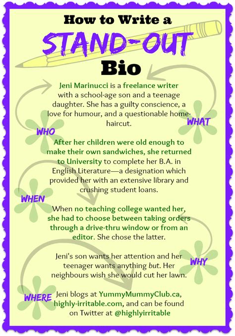 How to Write a Bio That Stands Out | Writing a bio, Essay writing skills, Writing a biography