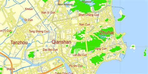Macau map, China, Free printable editable vector map SVG in English
