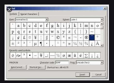 How to Get the Mean Symbol in a Word Document