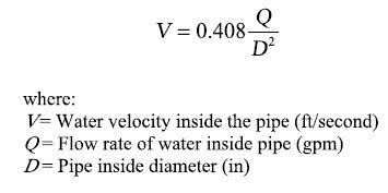 Pipe Water Velocity and Minimum Pipe Diameter Calculator