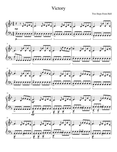 Victory (Battlecry) Two Steps From Hell Sheet music for Piano (Solo) | Musescore.com