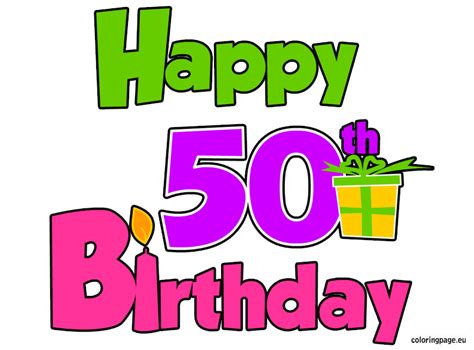 Gambar Happy Birthday 50 Free Download Clip Art 50th Coloring Page di Rebanas - Rebanas