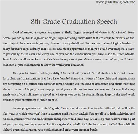 8th Grade Graduation Speech Quotes. QuotesGram