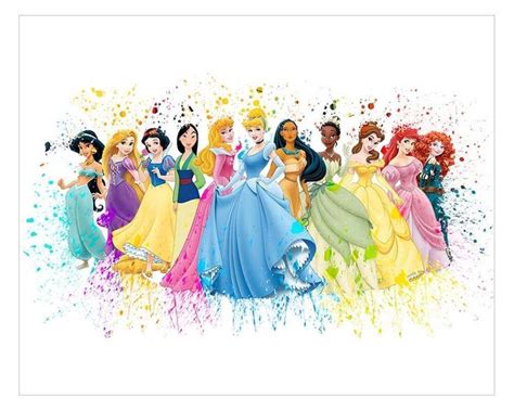 Disney Princesses With Name Colorful Watercolor By Mihaela Pater | ubicaciondepersonas.cdmx.gob.mx