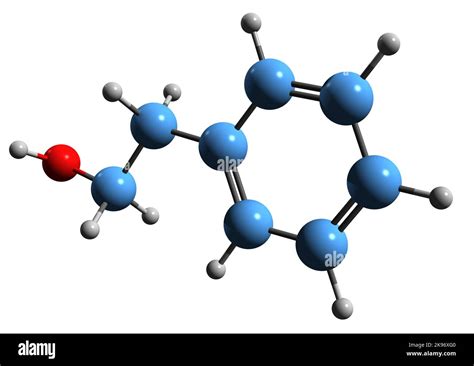 3D image of 2-phenylethanol skeletal formula - molecular chemical structure of Phenethyl alcohol ...