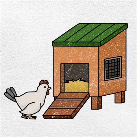 How to Draw a Chicken Coop - HelloArtsy