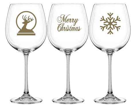 Christmas occasion stickers wine pint glass vinyl decals 12 | Etsy