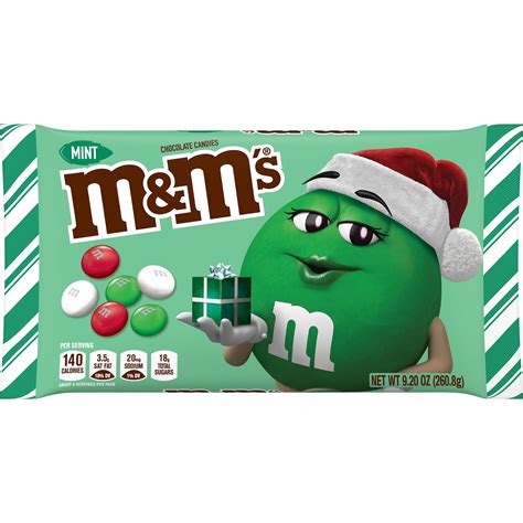 M&M'S, Christmas Candy, Mint, Candies, 9.2 Oz. Bag - Walmart.com ...