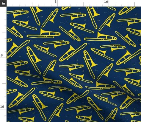 76 Trombones Navy - Spoonflower