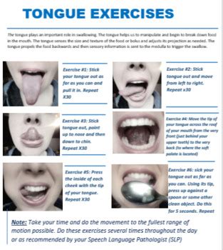 Oral Motor Exercises Patient Handouts & Trackers | TPT