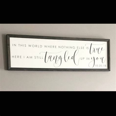 Tangled up in you sign, bedroom decor, song lyric sign, Staind lyrics, – Lovin' Wood Signs