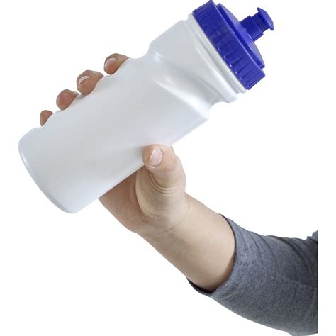 Printed 100% recyclable plastic drinking bottle (500ml), blue (Sport bottles)