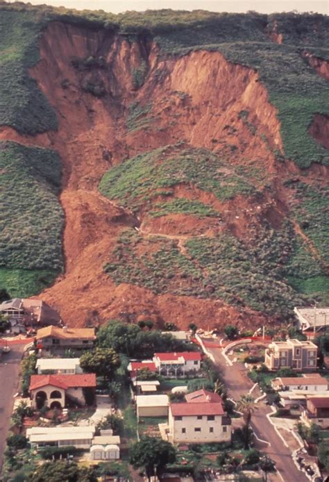 The LaConchita Landslide of March 1995 in Ventura County, along the California coast. Natural ...