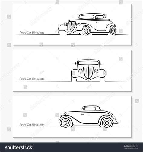 Set Vintage Car Silhouettes Hot Rod Stock Vector (Royalty Free) 248062195