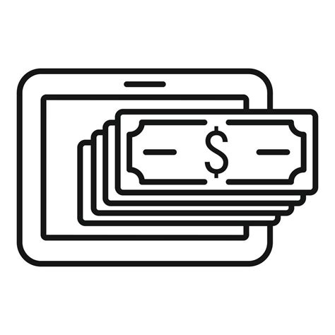 Online money cash icon, outline style 14597771 Vector Art at Vecteezy