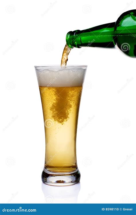 Pouring beer into glass stock photo. Image of cold, closeup - 8598110