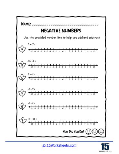 Negative Numbers Worksheets - 15 Worksheets.com - Worksheets Library