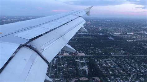 Airbus A320 landing in Ft. Lauderdale at dusk. - YouTube