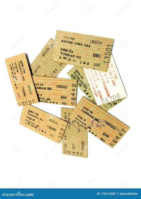 Indian Train Tickets in Older Days Stock Image - Image of railway ...