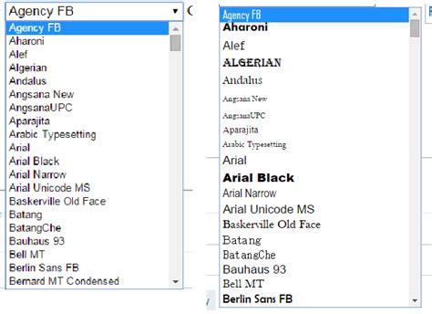 javascript - JS find bad font-family in list of options in select option tags. (fonts: Wingdings ...