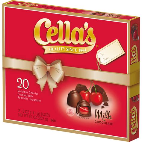 Cella's Milk Chocolate Covered Cherries Christmas Gift Box 10 oz, 20 Ct - Walmart.com