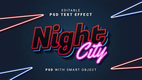 Premium PSD | 3d neon night city text effect