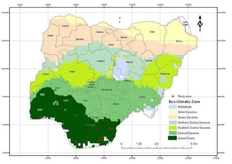 Map of nigeria showing climatic zones - Map of nigeria showing climatic zone (Western Africa ...