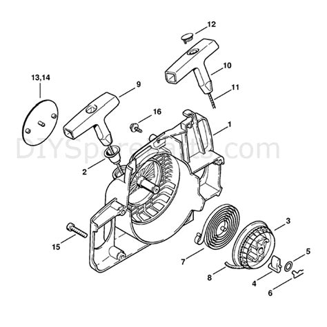 Stihl MS 180 Chainsaw (MS180C-B D) Parts Diagram, Rewind Starter Chainsaw Repair, Stihl Chainsaw ...