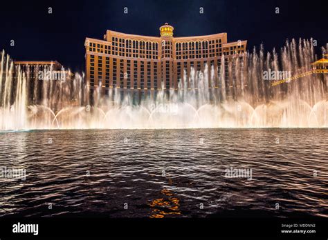 The Fountains of Bellagio at night in Las Vegas Stock Photo - Alamy