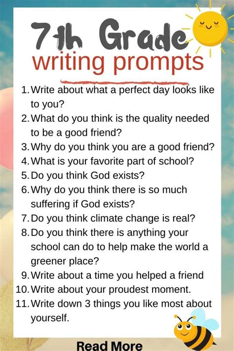 100+ Creative and fun 7th grade writing prompts (2023) | 7th grade writing prompts, Homeschool ...