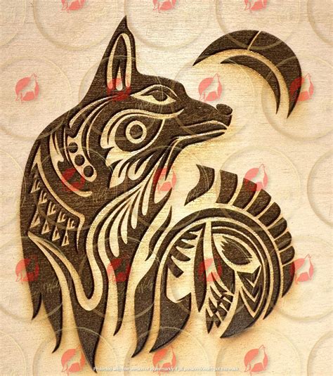 Tribal Wolf Howling Drawing