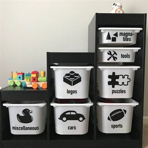 VINYL toy organization, toy bin labels, toy storage, picture labels, Ikea TROFAST bin labels ...