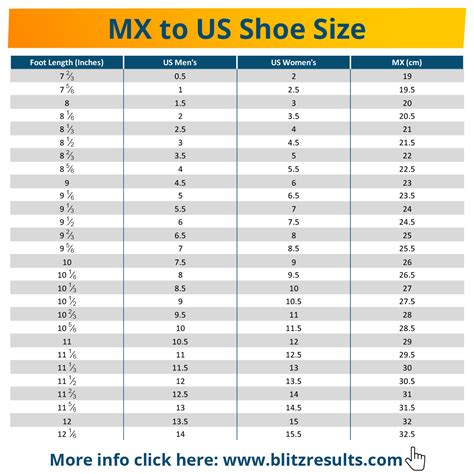 Shoe Size Conversion Chart Us To Mexico - Greenbushfarm.com