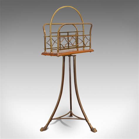 Antique Newspaper Stand, Walnut, Brass, Victorian - Antiques Atlas