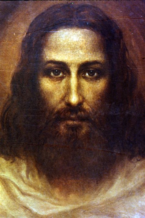 Painted copy of the Face of the Holy Shroud of Turin created by Hungarian artist, Ariel Agemian ...