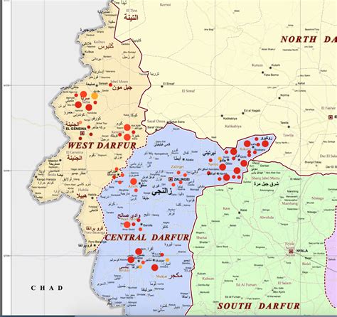 Maps with Arabic translation of place names for | “Continuing Mass Rape of Girls in Darfur: The ...