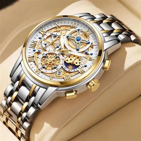 Silver yellow LIGE Men Watch Top Brand Original Quartz Mens watch ...