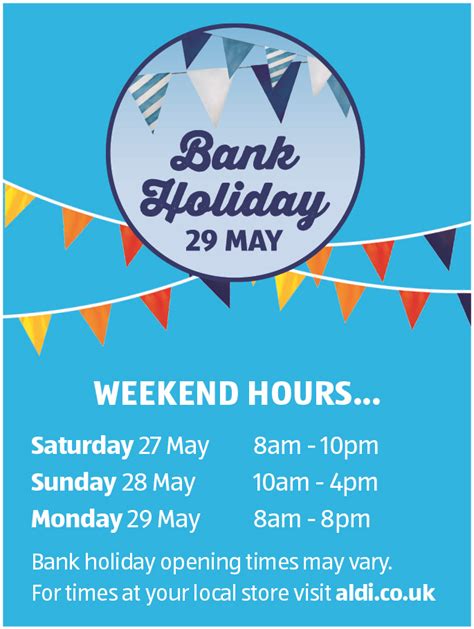 ALDI REVEALS BANK HOLIDAY OPENING HOURS - ALDI UK Press Office