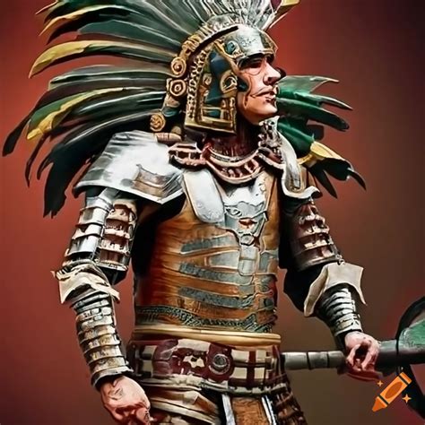 Aztec themed plate armor on Craiyon