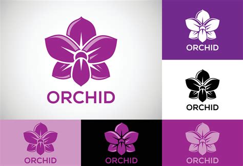 Orchid flower logo design template vector illustration 16231004 Vector Art at Vecteezy