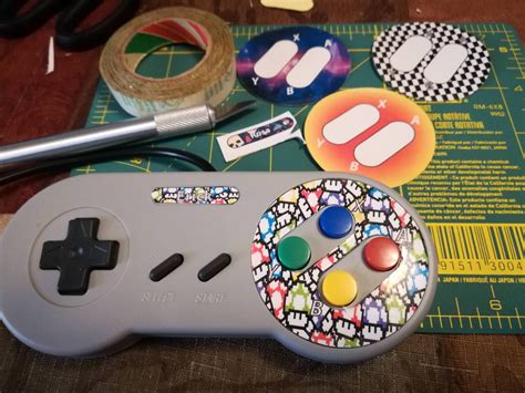 Some custom SNES controller button skins I made! | Snes controller, Custom consoles, Pc modding