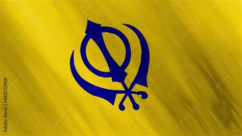 Animated Sikh Symbol Khanda Flag Waving in the Wind Stock Video | Adobe Stock