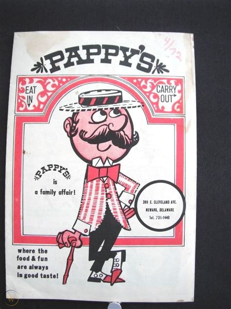 Vintage Pappy's Pizza Menu Newark, Delaware 1972 | #1783777483