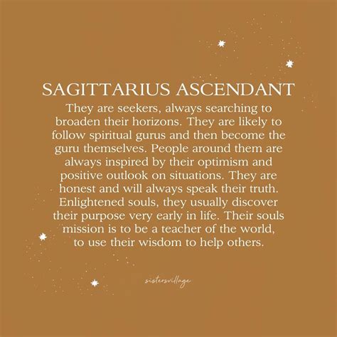 SISTERS VILLAGE 𓂀 on Instagram: “SAGITTARIUS ASCENDANT ⁣⁣ This is my ascendant sign and I ...