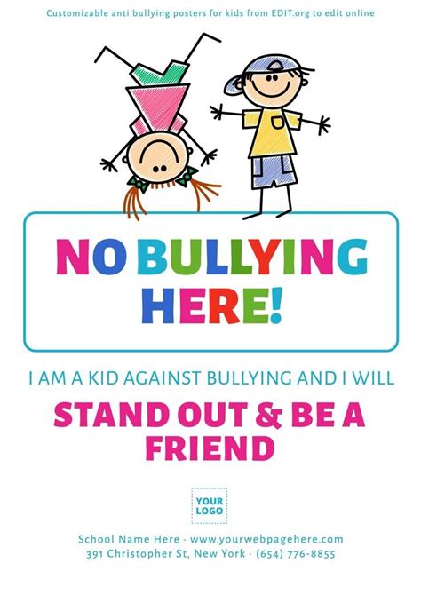 Stop Bullying Posters For School