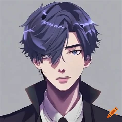 Handsome male anime character that looks good as a profile picture on Craiyon